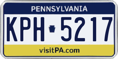 PA license plate KPH5217
