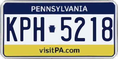 PA license plate KPH5218