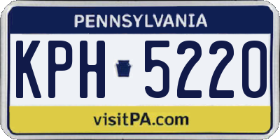 PA license plate KPH5220