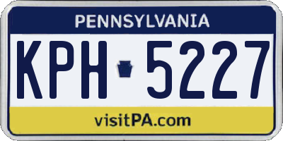 PA license plate KPH5227