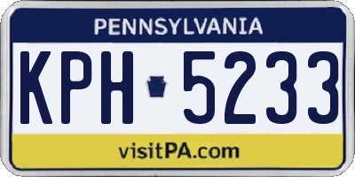 PA license plate KPH5233