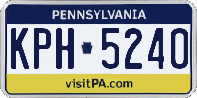 PA license plate KPH5240