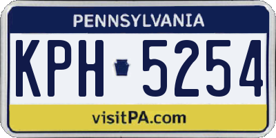 PA license plate KPH5254