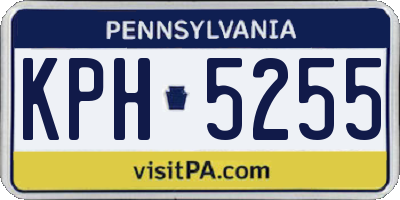 PA license plate KPH5255