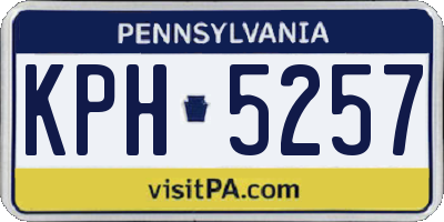 PA license plate KPH5257