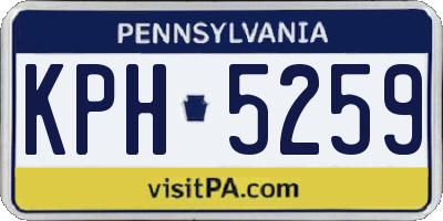 PA license plate KPH5259
