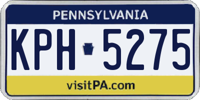 PA license plate KPH5275