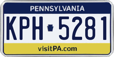 PA license plate KPH5281