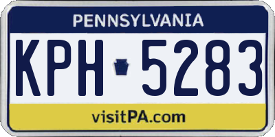PA license plate KPH5283