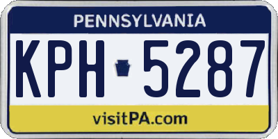 PA license plate KPH5287
