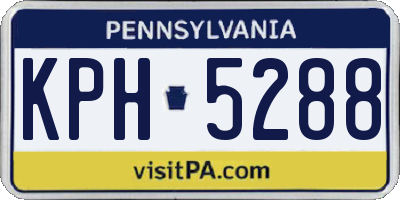 PA license plate KPH5288