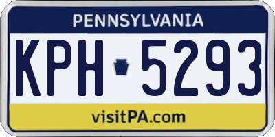 PA license plate KPH5293