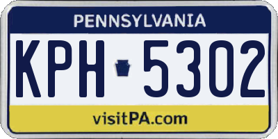 PA license plate KPH5302