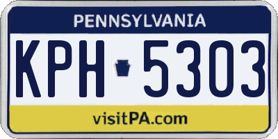 PA license plate KPH5303