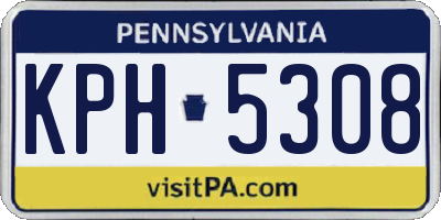 PA license plate KPH5308