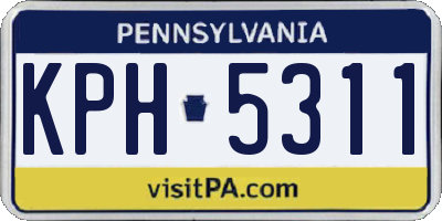 PA license plate KPH5311