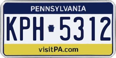 PA license plate KPH5312