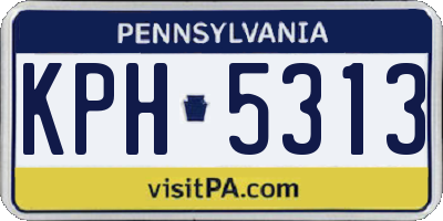 PA license plate KPH5313