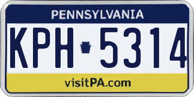 PA license plate KPH5314