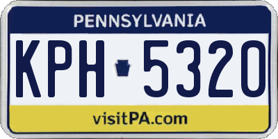 PA license plate KPH5320