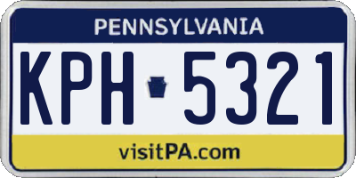 PA license plate KPH5321