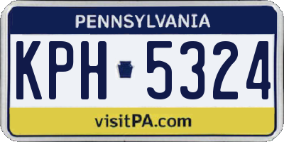 PA license plate KPH5324