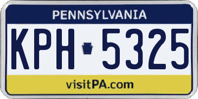 PA license plate KPH5325