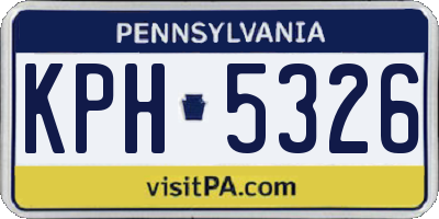 PA license plate KPH5326