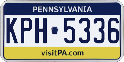 PA license plate KPH5336