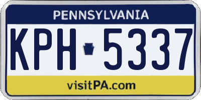 PA license plate KPH5337
