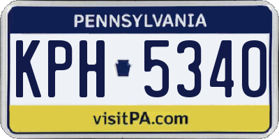 PA license plate KPH5340