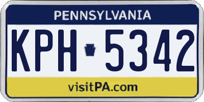 PA license plate KPH5342