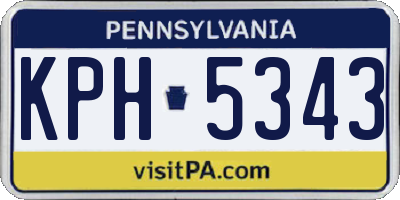 PA license plate KPH5343