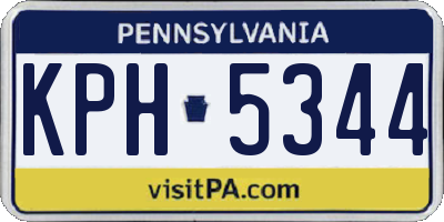 PA license plate KPH5344