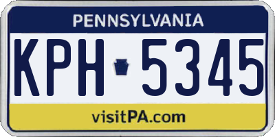 PA license plate KPH5345