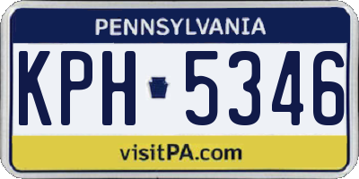 PA license plate KPH5346
