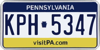 PA license plate KPH5347