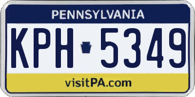 PA license plate KPH5349