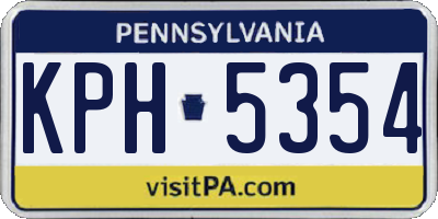 PA license plate KPH5354