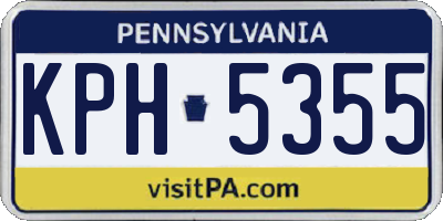 PA license plate KPH5355