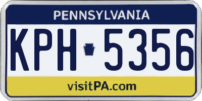 PA license plate KPH5356