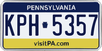 PA license plate KPH5357