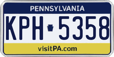 PA license plate KPH5358
