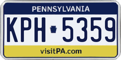 PA license plate KPH5359
