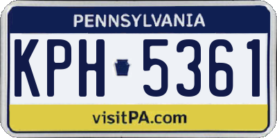 PA license plate KPH5361