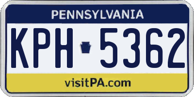 PA license plate KPH5362