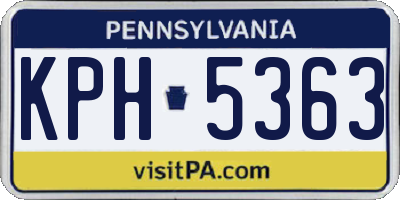 PA license plate KPH5363