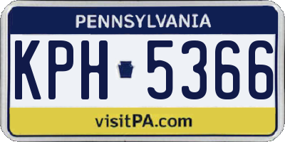 PA license plate KPH5366