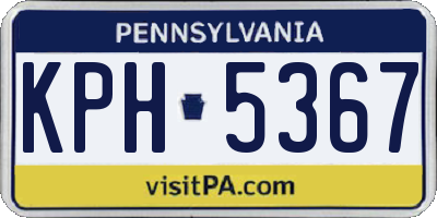 PA license plate KPH5367