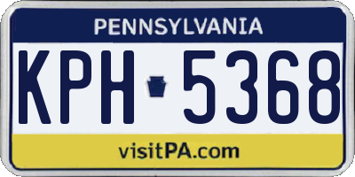 PA license plate KPH5368